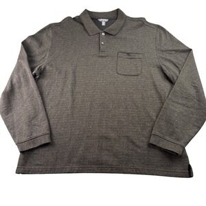 Van Heusen Flex Men's‎ Polo Shirt Size XXL Regular Fit Gray Long Sleeve